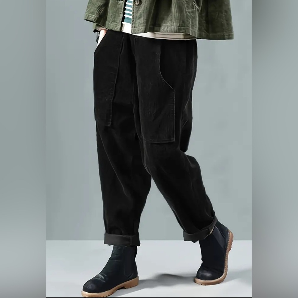 Stylish elastic waist pants, breather casual wear for spring and fall